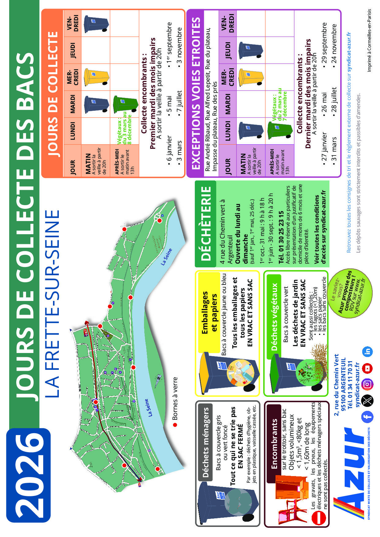 Calendrier collecte 2026 La Frette-sur-Seine