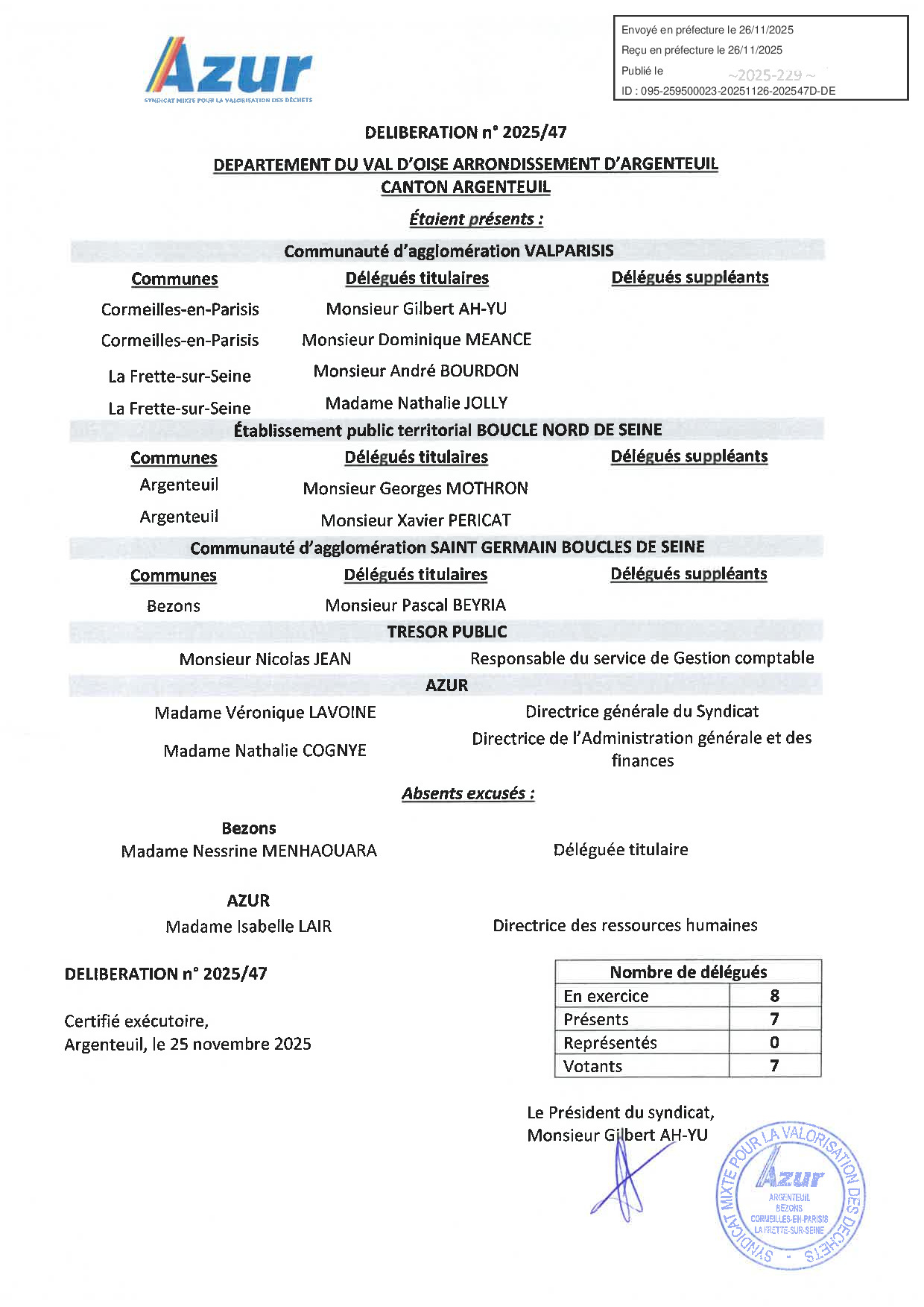 Délibérations 18/11/2025