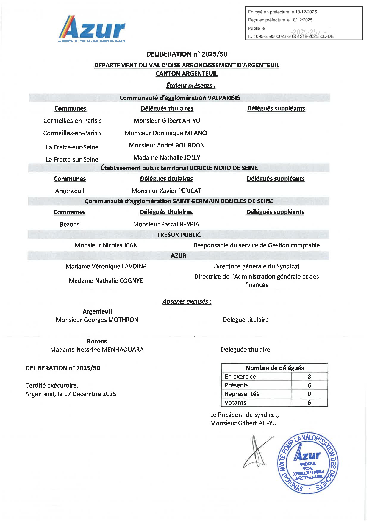 Délibérations 16/12/2025