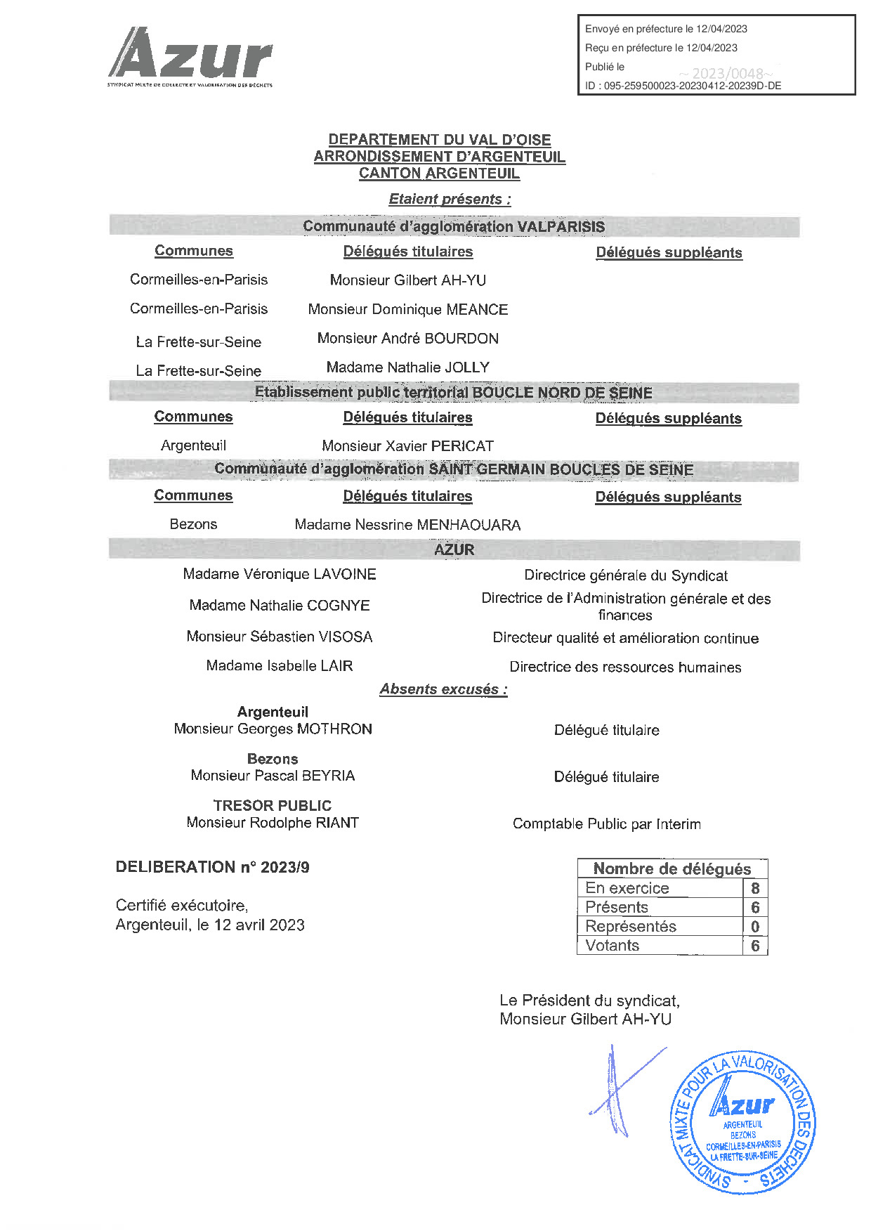 Délibérations du 04/04/23