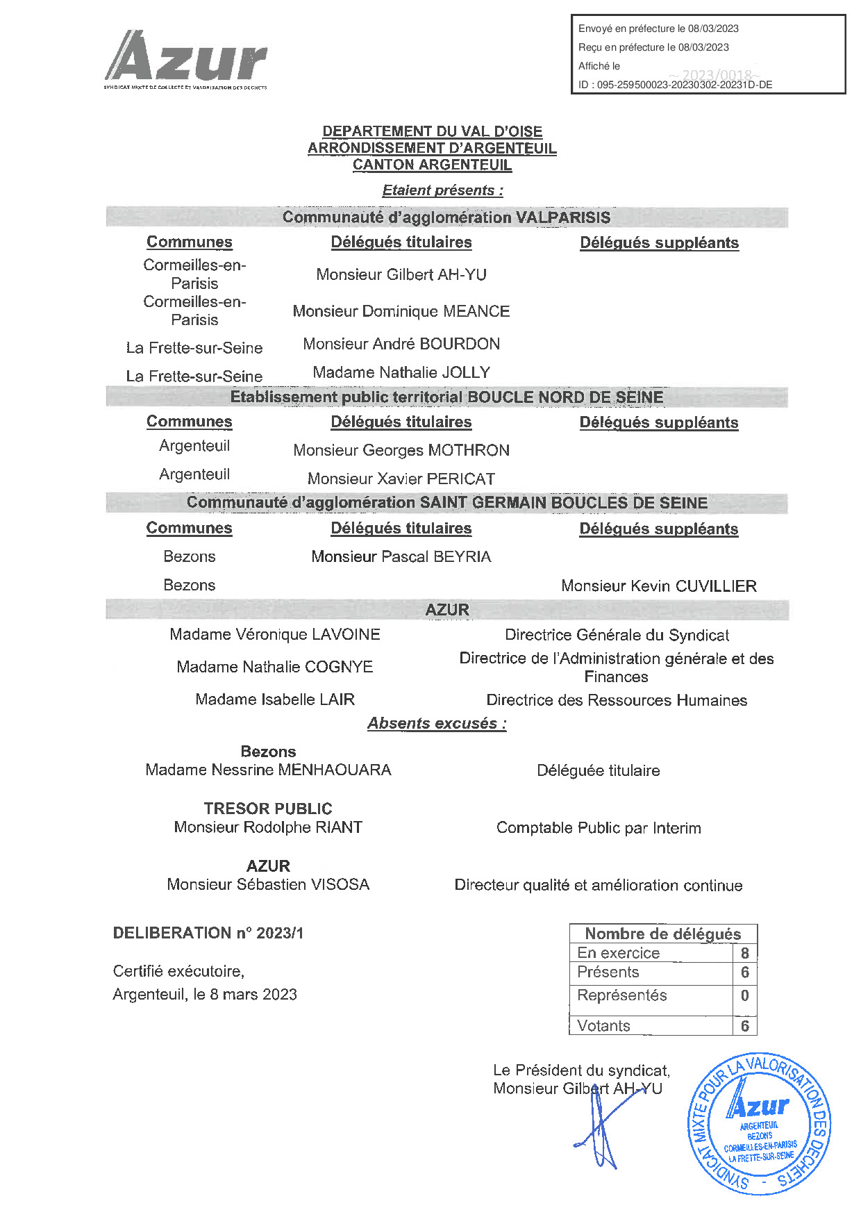 Délibérations du 02/03/23